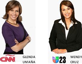 Glenda Umaña de CNN y Wendy Cruz de Univisión